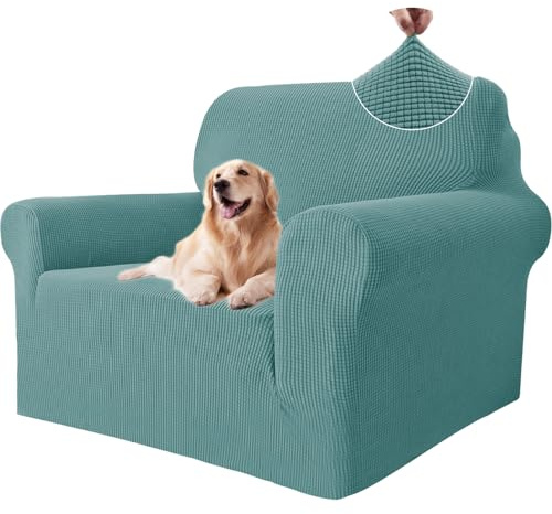 Ystyle Copridivano 1 Posto con Braccioli, Elasticizzato Copri Divano Antigraffio Gatto Cani, Universale Moderno Fodere Copridivani, Elastico Copripoltrona Antimacchia Antiscivolo, Blu Chiaro