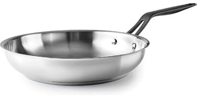 LACOR - 47330 - Sartén Origin, Acero Inoxidable 18/10, Fondo Termodifusor Sandwich, Mango Acero Inoxidable Recubierto PVD, Apto para inducción, Apto para Lavavajillas, Apto para Horno, Ø30cm