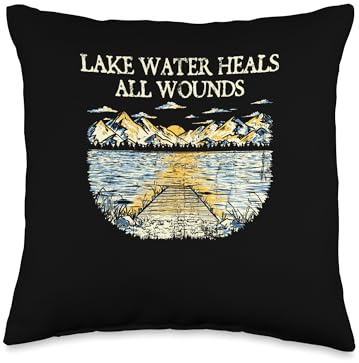 Lake Water Heals All Wounds Summer Lakes Tropical Lagoon Throw Pillow