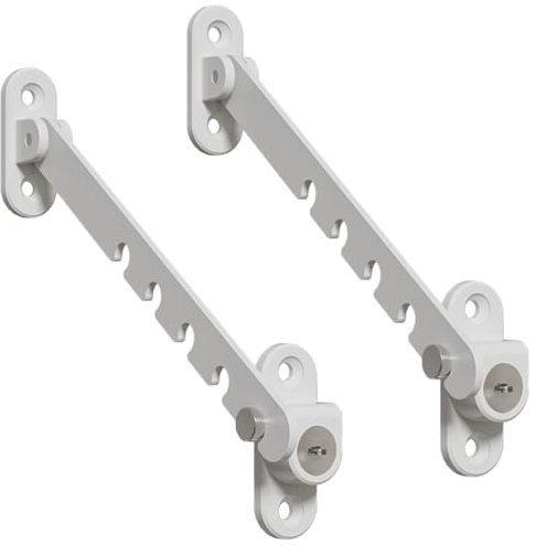 2 Stück Set Kipp-Regler für Fenster, Fensterfeststeller, Zuschlagschutz Fensterriegel zum Einstellen der Fensteröffnung Fensterstopper Kippschere