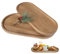 Supaway Lot de 2 Plateau ovale en bois grand 30x15x2cm+ petit 30x12x2cm Plateaux en bois acacia Plateaux décoratifs pour présenter des fruits gâteaux collations café en-ca fêtes Marron naturel