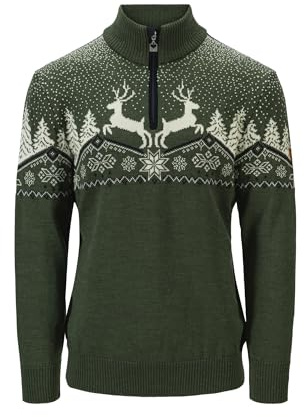 Dale of Norway Christmas Sweater for Men Merino Wool Mock Neck Sweater