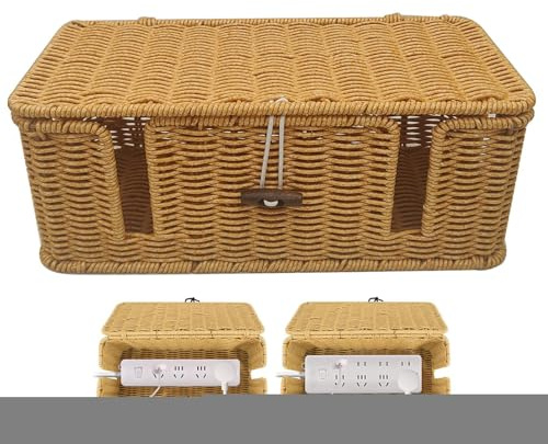 Cord Organizer Box, Cable Box Organizer handvävda ledningsfall