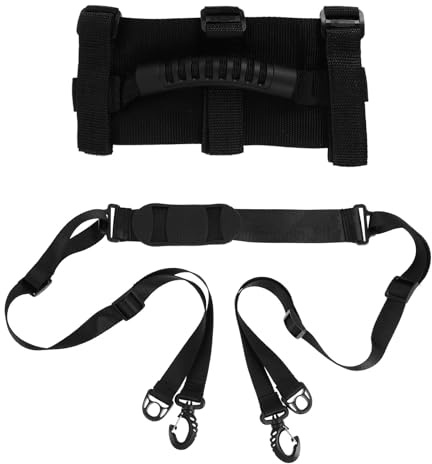 Abaodam 2 Pièces Ceinture D’épaule Réglable pour Scooter Poignée | Noir, Pp Pom Pvc, Boucles Fixes, Usage pour Kick Scooters et Vélos Pliants