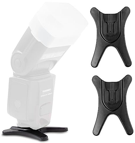 ECENCE 2X Soportes para Flash con trípode incor de 1/4 Pulgadas para Zapata de Flash estándar ISO p. ej. Compatible con Nikon Canon Olympus Panasonic Penta Sigma Metz Nissin Yongnuo
