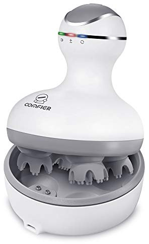 COMFIER Electric Cordless Hair Scalp Massager with Kneading 84 Massage Nodes, Handheld Portable Head Scratcher Massager for Hair Growth, Deep Clean and Stress Relax, Gifts for Men Dad