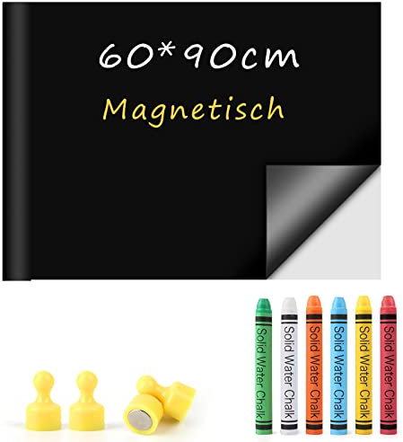 Magnetic Blackboard Film Self-Adhesive 60 x 90 cm Includes Magnetic Film 6 Dustless Chalks 4 Magnets