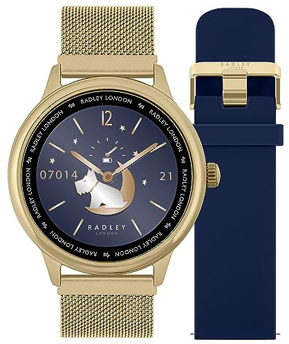 Radley Series 19 Smart Calling Watch with interchangeable Cobweb Gold Mesh and Ink Silicone Straps RYS19-4014-SET