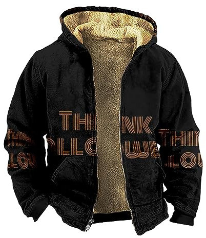 KONG JIMFAN Puffer Jacke Herren Schwarzer Hoodie Herren Ski Jacket Men Leichte Motorradjacke Herren Fleecejacken Herren Sakko Herbstjacke Herren Fahrradponcho Herren Daunenjacke(Black,XL)
