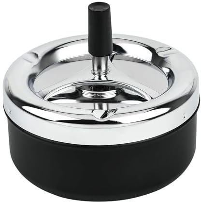 Sumnos - Aschenbecher mit Deckel, Drehaschenbecher, Winddicht, Zigarettenaschenbecher für den Innen- oder Außenbereich, Tischaschenbecher (13cm)