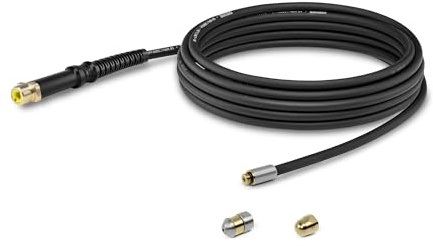 Kärcher Kit de limpieza de tuberías PC 7.5 para limpiador a presión (longitud: 7,5 m), efecto de limpieza de 360° gracias a la boquilla giratoria de latón y acero inoxidable, manguera flexible de