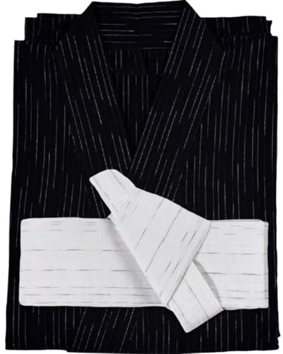 Haowul Japonés Tradicional Yukata Hombres Kimono Largo Yukata De Baño Suelta con Cinturón para Hogar Sauna Cosplay