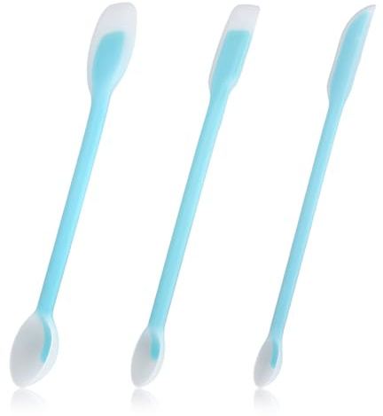 3 Pcs Measuring Spoons with Scale (1 Tbsp 1 Tsp 1/2 Tsp) Spatula Scraper Spoon Multifunctional Small Scrapers Long Handle Jar Scraper Silicone Dual-Ended Spatula Spoon for Jam Baking Cooking