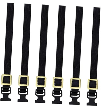 predolo 6 Pieces Luggage Rope Roof Rack Tie Down Strap Black 1:10 Scale Replacement Adjustable Portable for Trucks Model DIY, Black