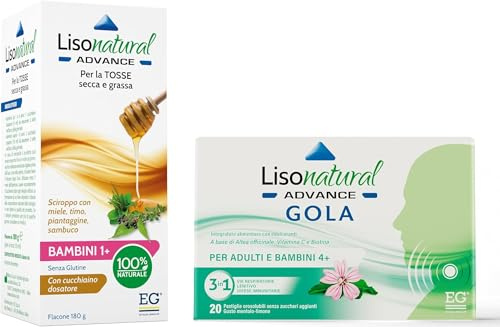 EG Lisonatural Advance Bambini 1+ | Tosse secca e grassa & EG Lisonatural Advance Gola | Dona Sollievo Alla Gola Secca o Irritata