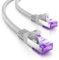 deleyCON 5m Cavo di Rete CAT7-10 Gigabit - RJ45 Cavo Patch & Ethernet (Rame, Schermatura SFTP PiMF) - per l'Alta Velocità LAN DSL Interruttore Modem Router Pannello Patch - Grigio