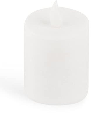 Novaliv Bougie LED d'extérieur Blanche - Bougie Funéraire avec Batterie - Flamme Vacillante - Éclairage d'Ambiance pour Cimetière