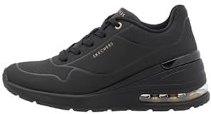Skechers Femme Million Elevated Air Basket, Black Durabuck, 36.5 EU