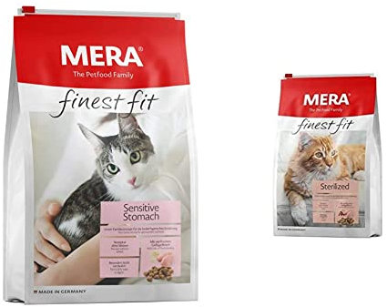 MERA finest fit Sensitive Stomach, Katzenfutter trocken für Katzen mit sensiblem Magen, aus Geflügel und Reis 4kg & MERA finest fit Sterilized, Katzenfutter trocken, aus frischem Geflügel und Reis 4kg
