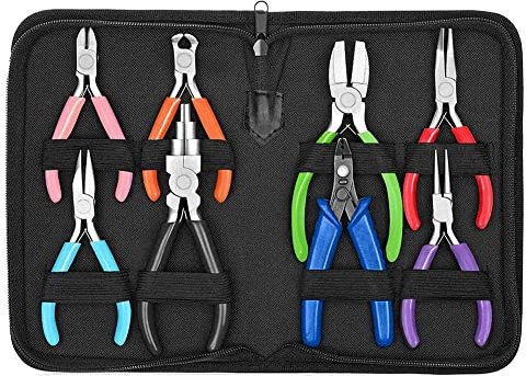 Nagoyuki Alicates de JoyeríA, 8 Piezas de Herramientas de Alicates para Hacer Joyas, Herramientas de Alicates para Hacer Joyas, para ReparacióN de Joyas, Envoltura de Alambre, Manualidades