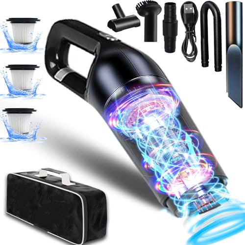 Justdfine Akku Handstaubsauger Kabellos, Beutellos 15000Pa Handstaubsauger Akku Beutellos Testsieger Nass/Trocken, 120W Autostaubsauger, Handstaubsauger Kabellos für Auto/Haus,Waschbarer Filter