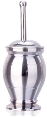 TJLVYCNB Juego de mortero y Maja con Tapa, Molinillo de Especias de Acero Inoxidable for moler Hierbas, Canela, Chocolate, Alimentos, Nuez moscada, Sal y Pimienta (Size : 150mm)