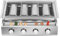 Garbenat 4-Flammen Gasgrill Edelstahl Tischgrill 56 x 23cm Tragbarer Gasgrill Kleiner BBQ Bräter mit 4 Stahlplatten Abnehmbarer LPG Gastrobräter für Camping, Outdoor-Aktivitäten