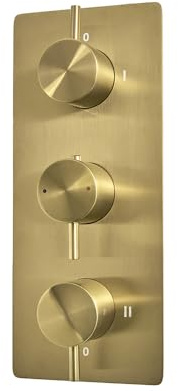 Milano Otto 3 Outlet Triple Diverter Thermostatic Concealed Mixer Shower Valve - Brushed Brass
