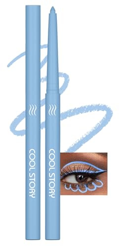 Jutqut Matte Gel Eyeliner, Wasserfest und Wischfest Eyeliner Stift, Langanhaltend Vegan Lidstrich Stift für Schnelltrocknung, Hohe Farbwiedergabe Eye Liner, Blau Eyelinerstift #07