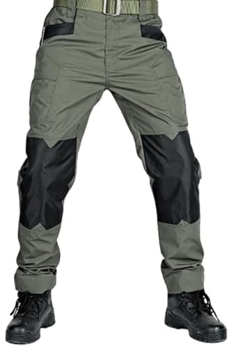 Argumub Lespartan, pantaloni da moto Le Spartan, pantaloni tattici da uomo, leggeri, resistenti all'acqua, ripstop, Verde, XL