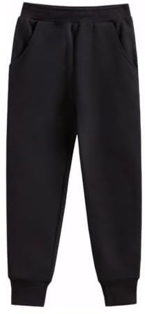 Stolpyzh Kids Trousers Boys Girls School PE Jogging Pants Tracksuit Sweatpants (Black, 9-10 Years)