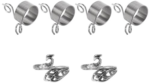 POPETPOP Set 6 Pezzi Anelli per Maglieria in Metallo Lucido, Strumento Creativo a Forma di Anello per Cucito Fai da Te, Accessori Leggeri e Portatili per Lavori a Maglia e Filati, Regalo