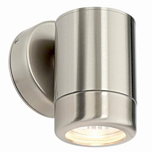 National Lighting Atlantis Marine Grade Stainless Steel Exterior Outdoor Garden GU10 Wall Light Spotlight Downlight - Ideal for Coastal Areas IP65 Rated