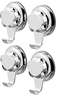 Compactor - Set de 4 Crochets BESTLOCK Bath, Taille L, Chrome, Ultra-faciles à Installer sans Outils