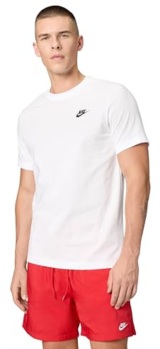 Nike M Nsw Club Tee Maglietta, White Black, S Uomo