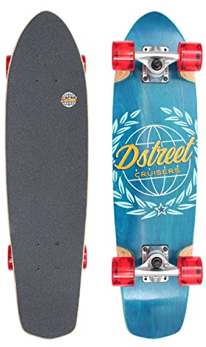 D-Street Cruiser Atlas Unisex Adult Skateboard, Blue (Blue), 28