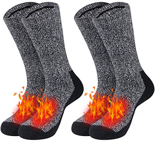 Justay Comf 2paires Chaussettes Homme Femme Hiver en Mérinos Laine Chaude Épaisses Douces