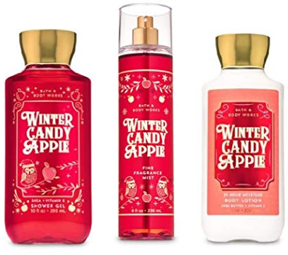 Bath and Body Works - Winter Candy Apple - Winter 2019 - Daily Trio - Shower Gel, Fine Fragrance Mist & Super Smooth Body Lotion