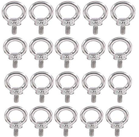M6*11 Ringschraube Edelstahl 20 Stück, JatilEr 304 Edelstahl Augbolzen Ringbolzen Rostfrei Ösenschrauben Hardware Ringschrauben, Ring Runde Augenschraube für Rolle Des Befestigens Und Hängens