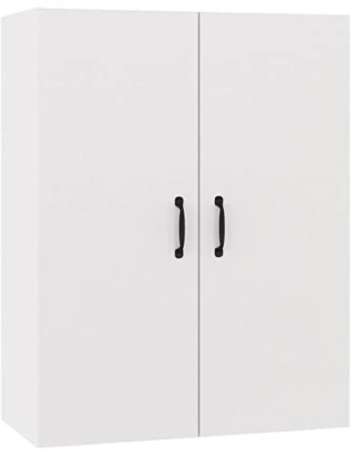 vidaXL Armario Colgante Almacenamiento Auxiliar Mueble Salón Pared Vitrina Flotante Decorativo para Casa de Madera Contrachapada Blanco