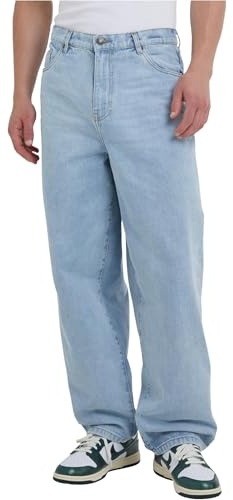Urban Classics Heavy Ounce Baggy Fit Jeans, Pantaloni Uomo, New Light Blue Washed,