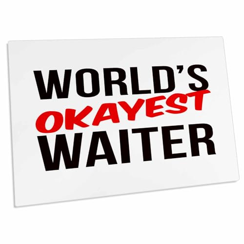 3dRose Worlds Okayest - Worlds Okayest Waiter - Desk Pad Place Mats (dpd-384625-1)