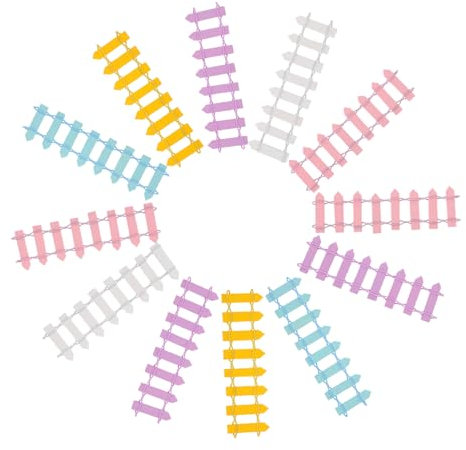 IWOWHERO 15 Vallas Miniatura De Madera para Jardín Decoración De Mini Valla Plantas Suculentas