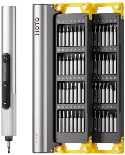 HOTO SNAPBLOQ™ S-A01 3.7V Electric Screwdriver, 56 Bits & 3 Torque Settings, LED Light, Eyeglass Repair Kit, Precision Screwdriver Set with Torx for Phone, Watch, Laptop, Gaming Consoles