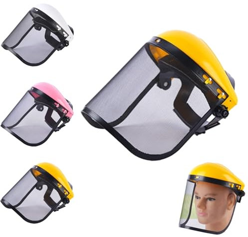 ARCHWANG Casque de sécurité en Maille, Casque de Tronçonneuse avec Protection Auditive pour Débroussailleuse Forestière, Protection Forestière, Casque de sécurité avec visière intégrale en Maille