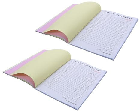 Gadpiparty Carnet de Factures en Anglais 2 Exemplaires Format 21 X 145 CM 60 Feuilles par Carnet Bloc de Reçus Formulaires de Devis et Bons de Commande pour Entrepreneurs Réparation