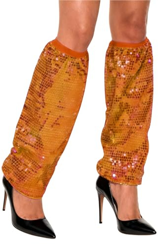 Generisch Chaussettes à paillettes pour femme - Jambières à paillettes - Chaussettes de jambes - Chaussettes chauffe-chevilles - Pour discothèque, carnaval, fête à thème, fête costumée