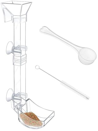 Tubo de alimentación de camarones para acuario - Bandeja de alimentación transparente | Kit acuático para pecera para mascotas, juego de cuencos acrílicos con ventosas, herramienta de hundimiento prof