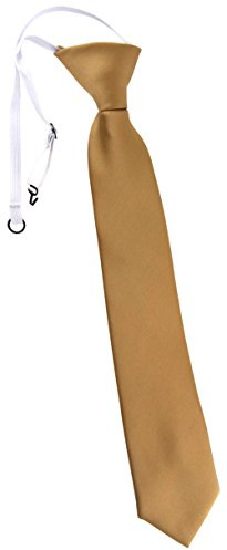 TigerTie cravate pour les enfants en doré unicolor - cravate pré-liée élastiquée
