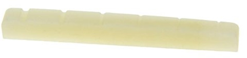 Kaish, capotasto per chitarra, da 43 mm, non sbiancato, in puro osso, scanalato, adatto Stratocaster e Telecaster, 43 x 3,5 mm